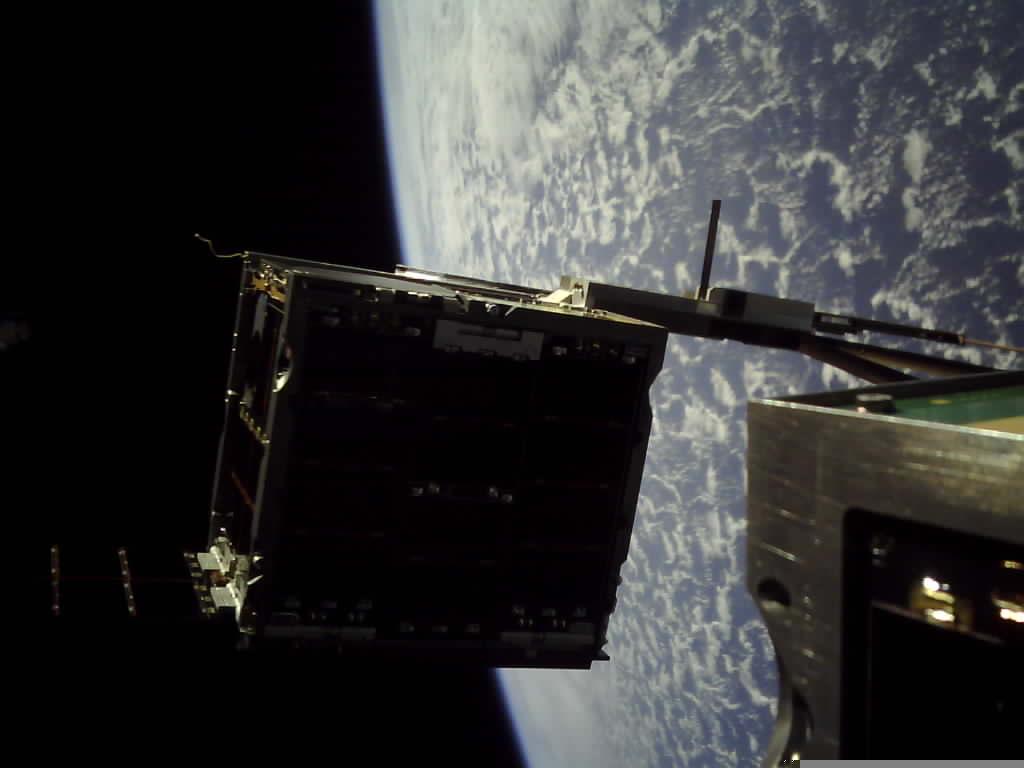 In-space photo of the M2 satellite separating 