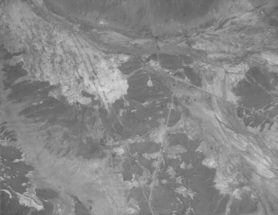 Aerial satellite image of a desert in Africa