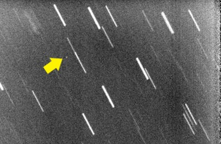 Asteroid visible in stacked frames. 