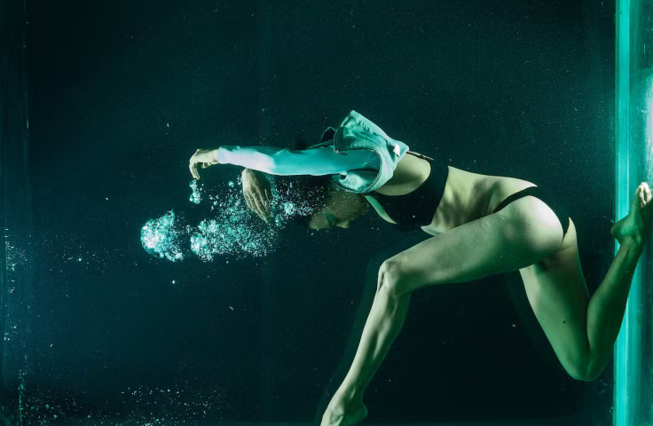 Underwater image of woman swimming
